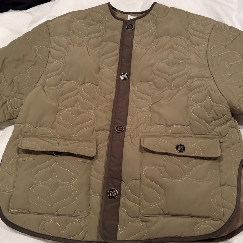 Sandro Army greens OVERSIZED Satin Jacket